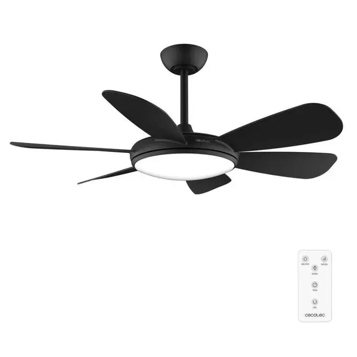 Cecotec Ventilateur De Plafond Avec Lumière EnergySilence Aero 5200 Black Pro. 36 W Diamètre 132 cm LED 32 W Télécommande