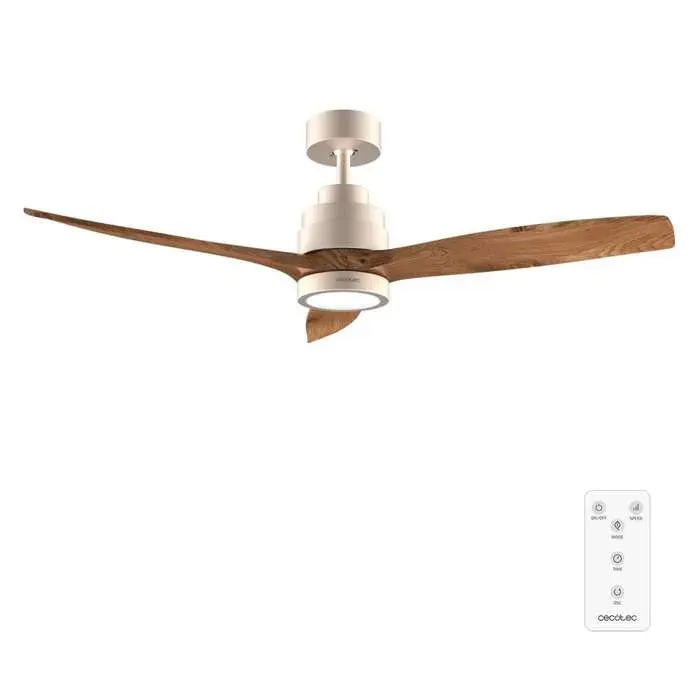 Cecotec - Ventilateur de Plafond avec Lumière EnergySilence Aero 5295 GoldBlack - 35 W Diamètre 132 cm 3 Pales LED 18 W