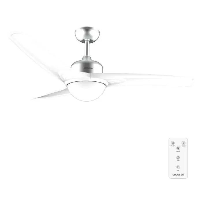 Cecotec Ventilateur de Plafond avec Lumière EnergySilence Aero 560 IronWhite 60 W Diamètre 132 cm LED 18 W et Télécommande
