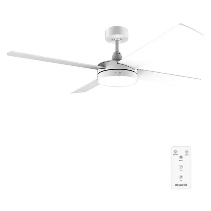 Cecotec Ventilateur de Plafond avec Lumière LED EnergySilence Aero 5200 White Line Télécommande minuterie 60 W moteur en