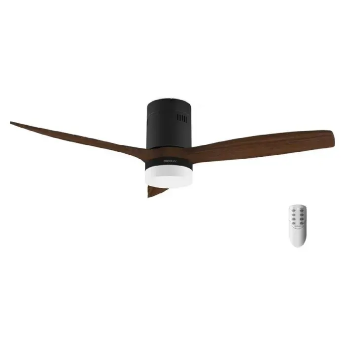 Cecotec Ventilateur de Plafond avec Lumière LED Energysilence Aero 5600 Classic Black. 40W Moteur DC Diamètre 132 cm 3 Pales