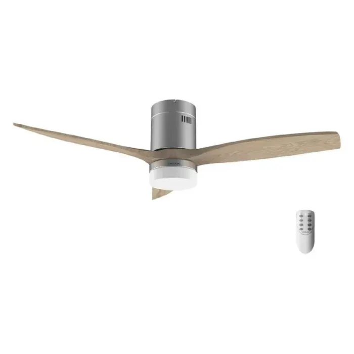 Cecotec Ventilateur de Plafond avec Lumière LED Energysilence Aero 5600 Classic Steel. 40W Moteur DC Diamètre 132 cm 3 Pales