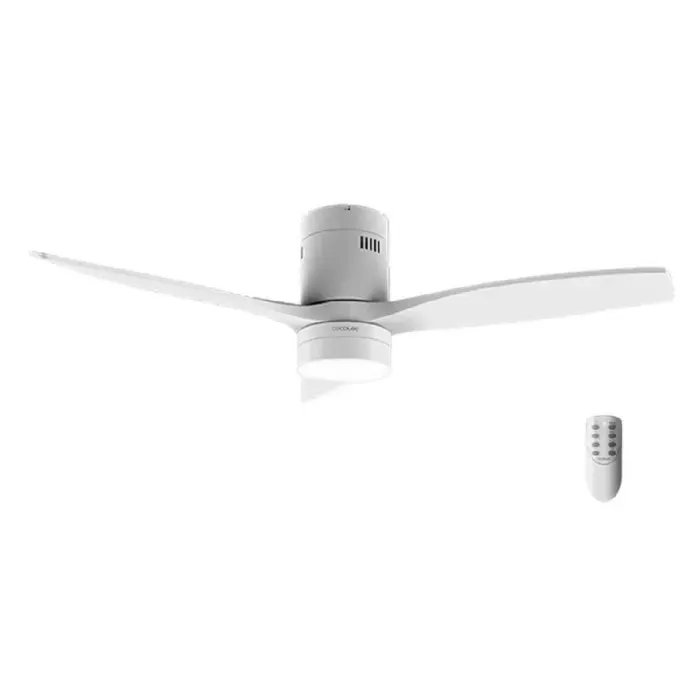 Cecotec Ventilateur de Plafond avec Lumière LED Energysilence Aero 5600 Classic White. 40W Moteur DC Diamètre 132 cm 3 Pales