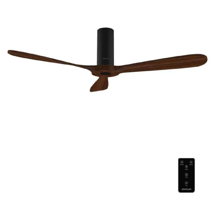 Cecotec Ventilateur de Plafond avec Télécommande de 52 EnergySilence 5400 Classic Black&DarkWood. Moteur DC 40W 3 Pales