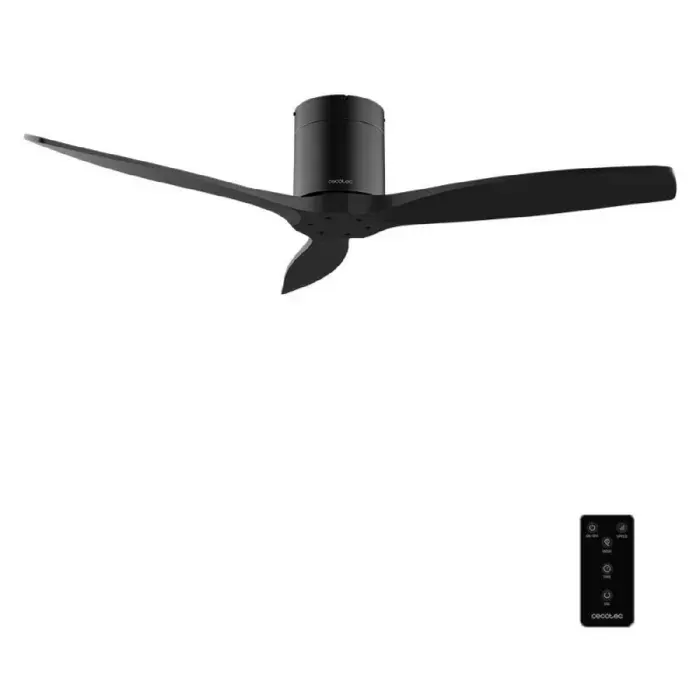 Cecotec Ventilateur de Plafond avec Télécommande de 52 EnergySilence Aero 5400 Classic Black&Black. Moteur DC 40W 3 Pales