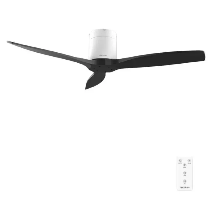 Cecotec Ventilateur de Plafond avec Télécommande de 52 EnergySilence Aero 5400 Classic White&Black. Moteur DC 40W 3 Pales