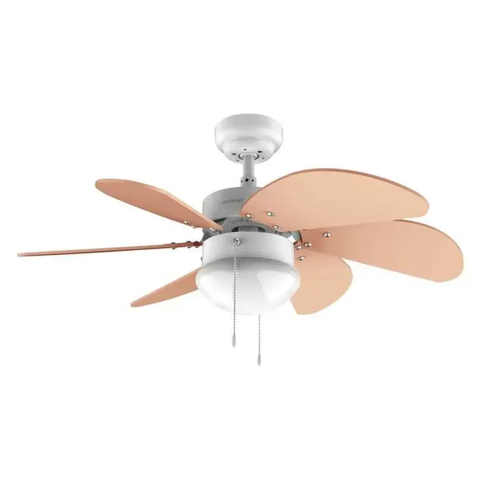 Cecotec Ventilateur de Plafond EnergySilence 3600 Vision Orange 50 W Diamètre 92 cm Lampe 3 Vitesses 6 Pales Réversibles