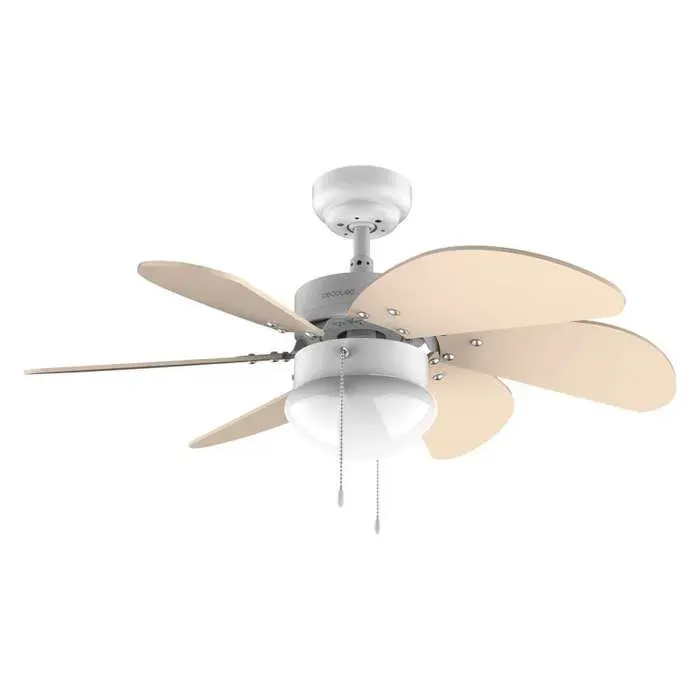 Cecotec Ventilateur de plafond EnergySilence 3600 Vision SunLight 50 W diamètre 92 cm lampe 3 vitesses 6 pales réversibles