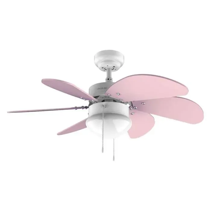 Cecotec Ventilateur de plafond EnergySilence 3600 Vision Violet 50 W diamètre 92 cm lampe 3 vitesses 6 pales réversibles