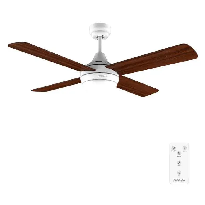 Cecotec Ventilateur de plafond Energysilence Aero 4250 Fresh 55 W diamètre 42 ”avec 4 lames réversibles lumière LED