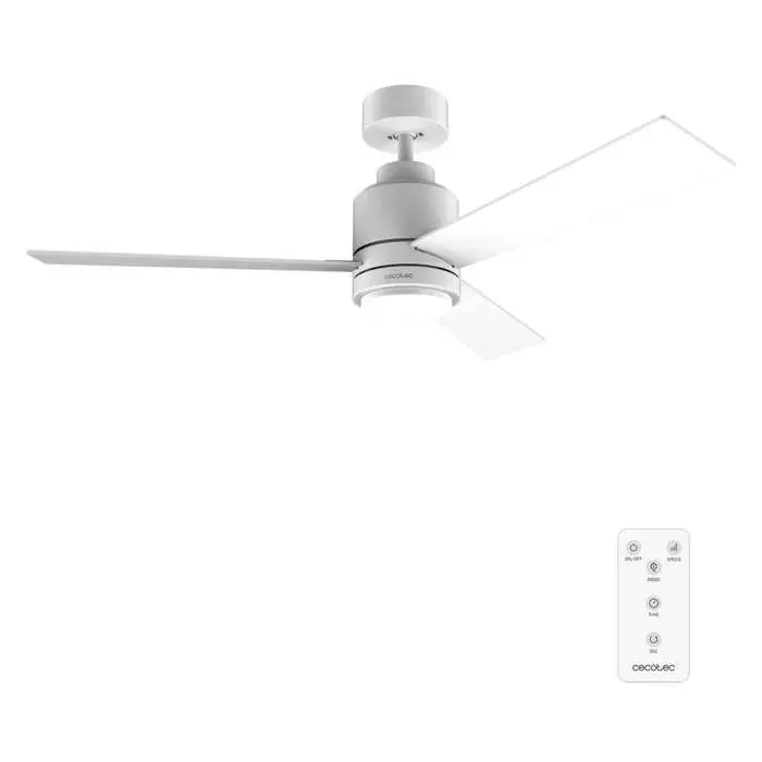 Cecotec Ventilateur de plafond Energysilence Aero 4850 Style blanc 30 W diamètre 48 avec 3 lames télécommande moteur DC