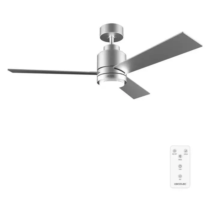 Cecotec Ventilateur de plafond Energysilence Aero 4850 Style Steel 30 W diamètre 48 avec 3 lames télécommande moteur DC