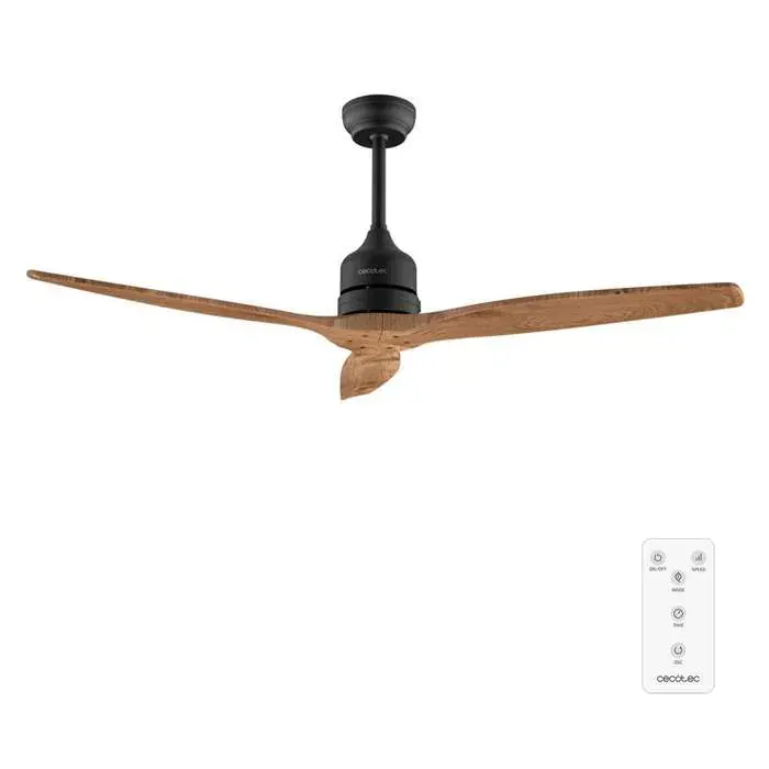 Cecotec Ventilateur de Plafond EnergySilence Aero 5270 DarkWood Moteur DC 40W Diamètre 132 cm 3 Pales Télécommande