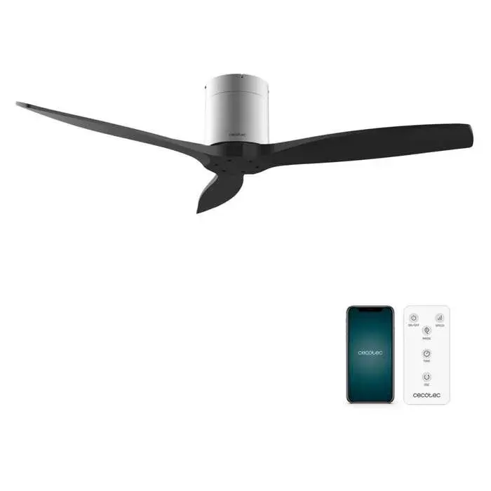 Cecotec Ventilateur de Plafond EnergySilence Aero 5500 Aqua IronBlack Connected Moteur DC 40W Diamètre 132 cm Basse