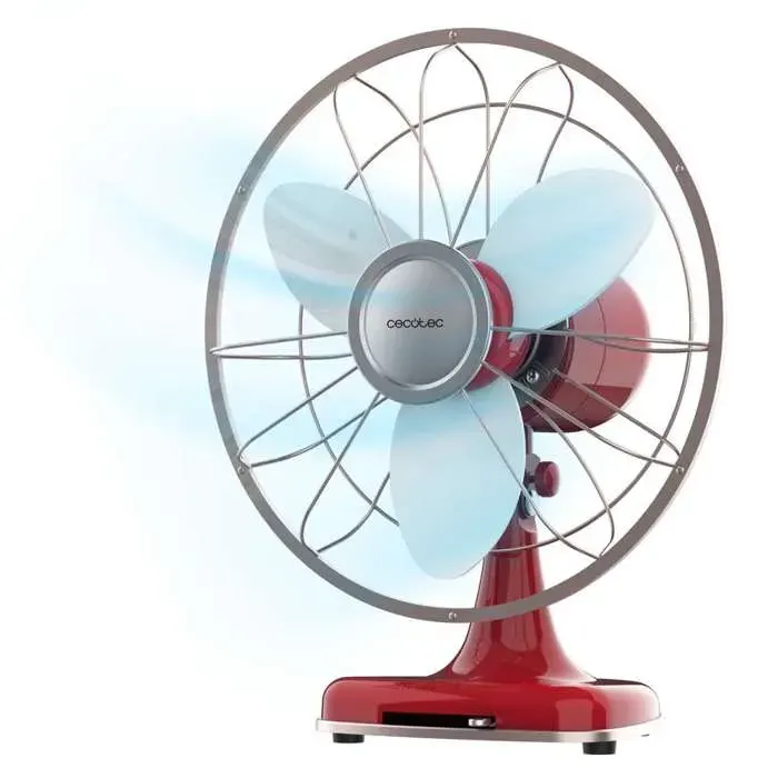 Cecotec Ventilateur de Table EnergySilence 1090 RetroDesk Design 40W Puissance 12 Pouces Design Unique et Élégant