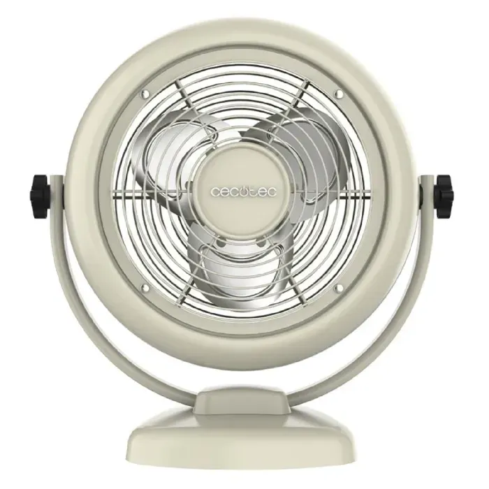 Cecotec Ventilateur de Table EnergySilence 800 RetroDesk Beige 20W Puissance Diamètre 20 cm (8) Inclinaison Réglable