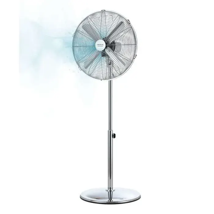 Cecotec Ventilateur sur pied EnergySilence 620 Retrostyle. 50 W finition chromée 16 de diamètre avec 4 pales 3 vitesses