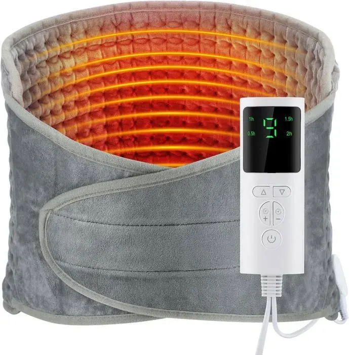 Ceinture Chauffante Lombaire couverture chauffante électrique Pour Soulager La Douleur 9 Niveaux De Chauffage 30x125cm