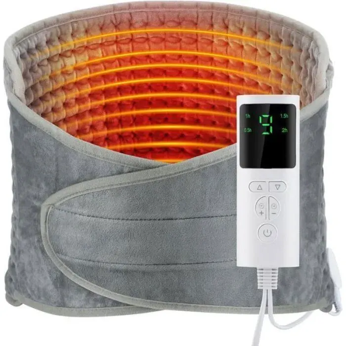 Ceinture Chauffante Lombaire couverture chauffante électrique Pour Soulager La Douleur 9 Niveaux De Chauffage 30x125cm VoltPulse