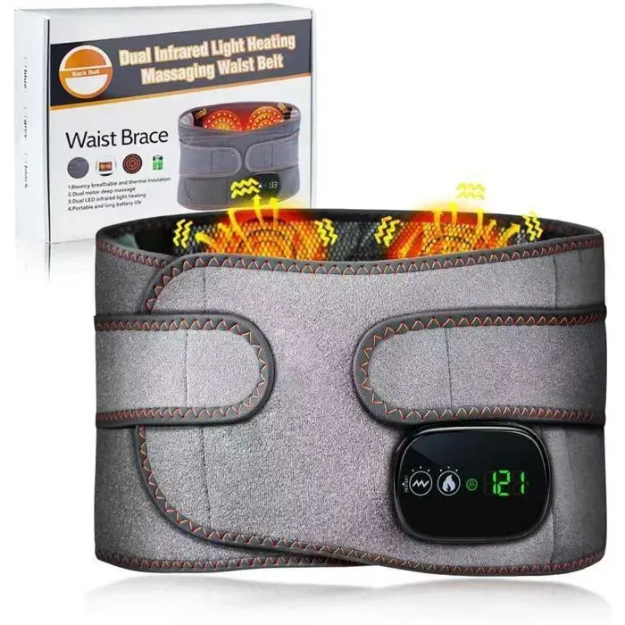 Ceinture Chauffante TEPIDBEE avec 5000 mAh Chauffage 3 Niveaux de Température Arrêt Automatique Adaptée au Ventre et aux Lombaires — coloris Gris