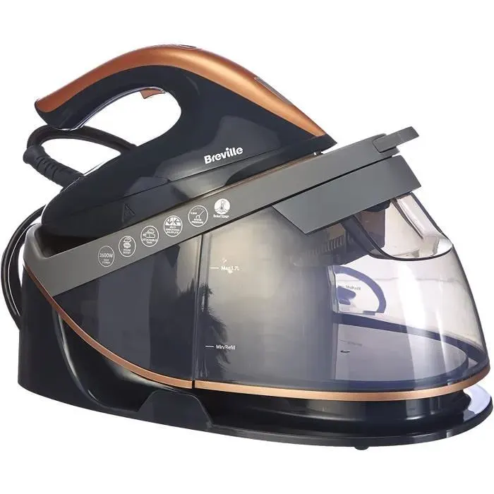 Centrale vapeur Breville PressXpress soleTEMP 2600W Semelle céramique Réservoir amovible Gris et or rose