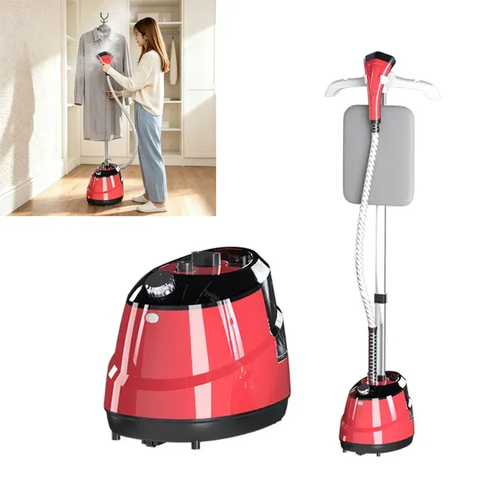 Centrale Vapeur Pro 2000W Réservoir 2L Détachable 40g/min 3 Niveaux Textiles Anti-Calcaire Repassage Vertical Boutique