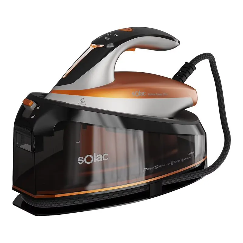 Centrale Vapeur Solac Optima Center 3010 - 7 Bars — coloris Noir et Orange