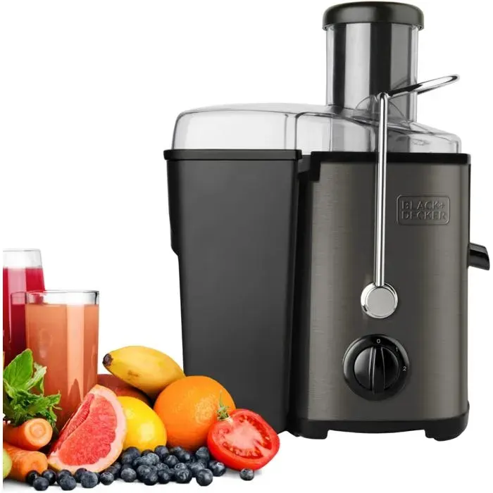 Centrifugeuse - Black + Decker - Bxje600E - 600 W - 2 Vitesses - Acier Inoxydable - Gris