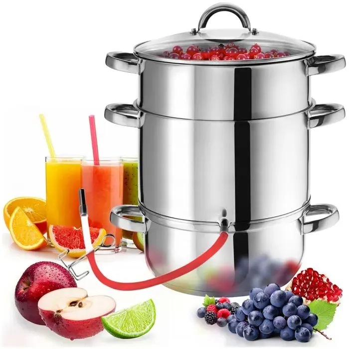CENTRIFUGEUSE DE CUISINE - TECTAKE - Extracteur de jus à vapeur Compatible induction et lave-vaisselle - Argent