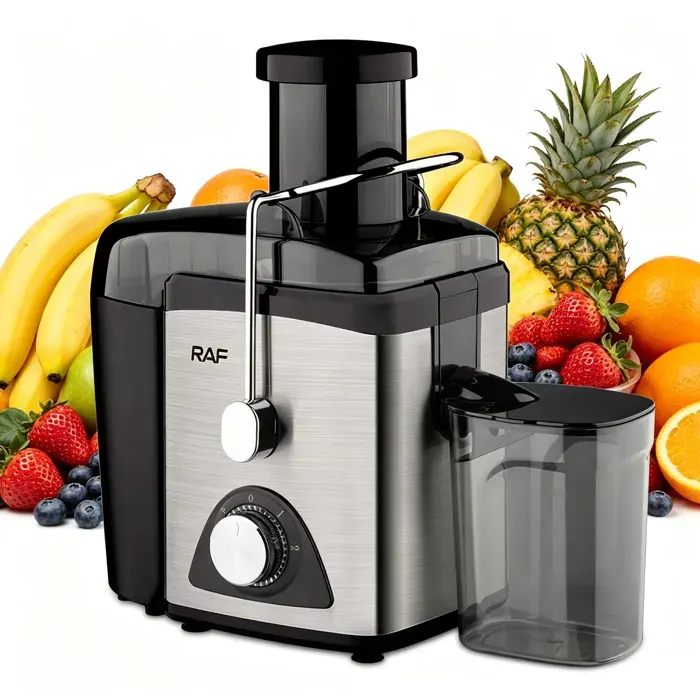 Centrifugeuse Extracteur de Jus -Extracteur de Jus Légumes Large Goulotte -2 Vitesses -Jarre à Jus 600ml Sans BPA - Inox