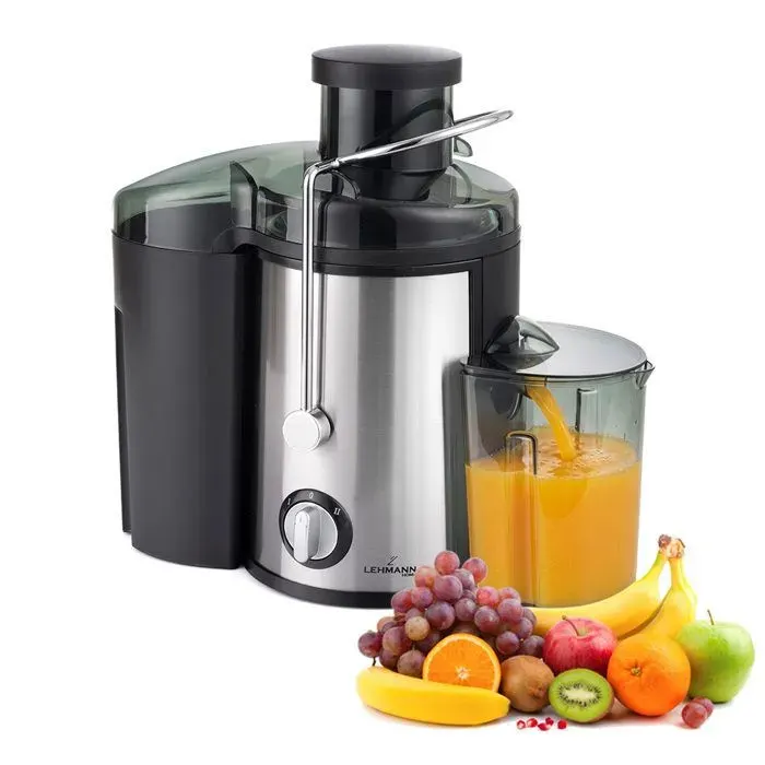 Centrifugeuse Extracteur de Jus Lehmann Frutti - 600W - 2 Vitesses - Jus 450 ml - Pulpe 15 L - 13000 tr/min - Inox