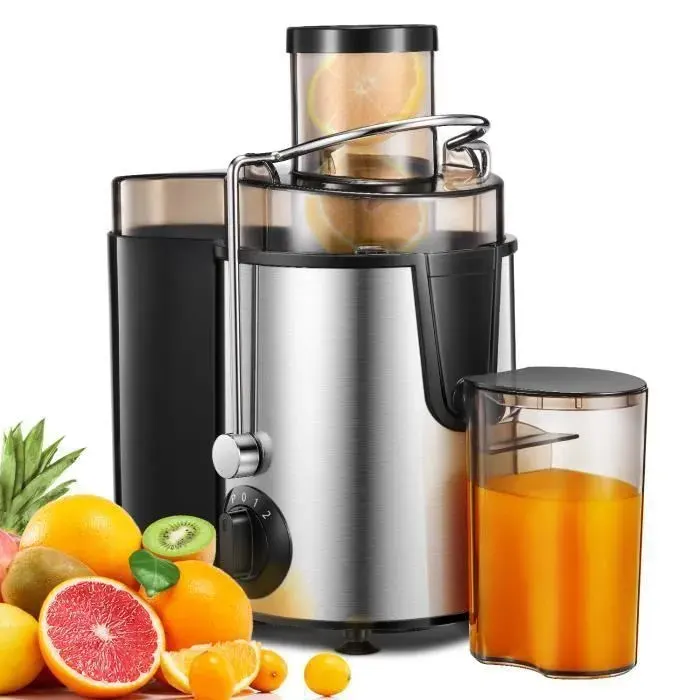 Centrifugeuse Fruits et Légumes - FOHERE - 400W - 3 Vitesses - Large Bouche en Acier Inox