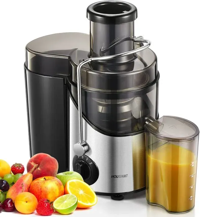 Centrifugeuse - HOUSNAT - Extracteur de Jus 400W - 65MM Large Bouche - 3 Vitesses - Nettoyage Facile