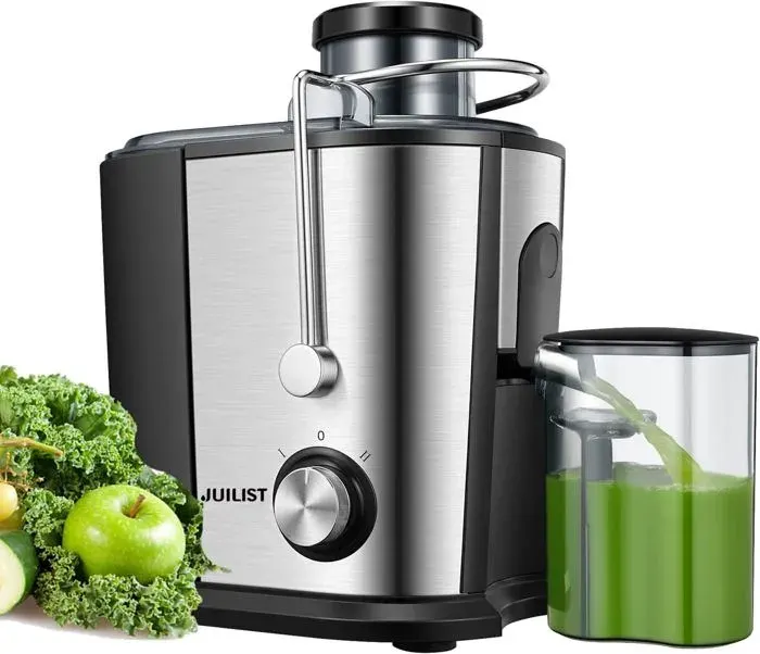 Centrifugeuse - Juilist - Extracteur de Jus 600W - 65MM Large Bouche - 2 Vitesses - Acier Inox