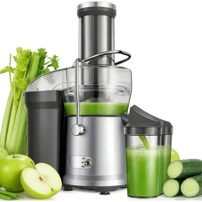 Centrifugeuse Puissante De 1200 W De 2 L Avec Grande Ouverture De 81 Mm De Large Machine À Jus De Fruits Et Légumes Entiers Facil