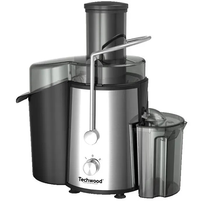 Centrifugeuse Techwood TCFI-1056 - 800 W INOX - Récipient pulpe (capacité 15 litre)- Récipient à jus amovible - Coloris Noir