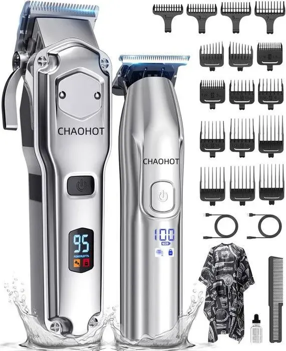 CHAOHOT Tondeuse à cheveux professionnelle & T-lames Trimmer Set pour hommes Tondeuse cheveux Tondeuse à cheveux électri