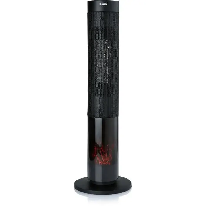 Chauffage céramique effet feu de bois - 2000 W - DOMO - DO7345H - 835 cm - Noir