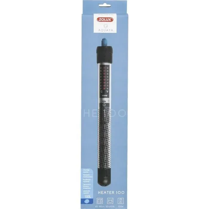 Chauffage daquarium - Zolux - Heater 100 - 100 W - Longueur 27 cm - Noir