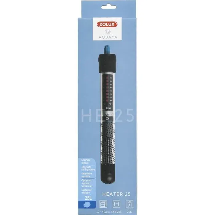 Chauffage daquarium - ZOLUX - Heater 25 - 25 W - Longueur 23 cm - Pour 20 à 50 litres
