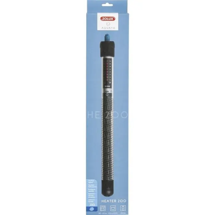 Chauffage pour aquarium - Zolux - 200W - Température réglable jusquà 34°C - Noir - Poisson deau de mer