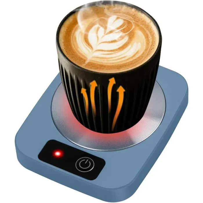 Chauffe-Boissons Électrique Intelligent Bleu (55°C) Réchauffe-Tasse pour Bureau et Domicile .