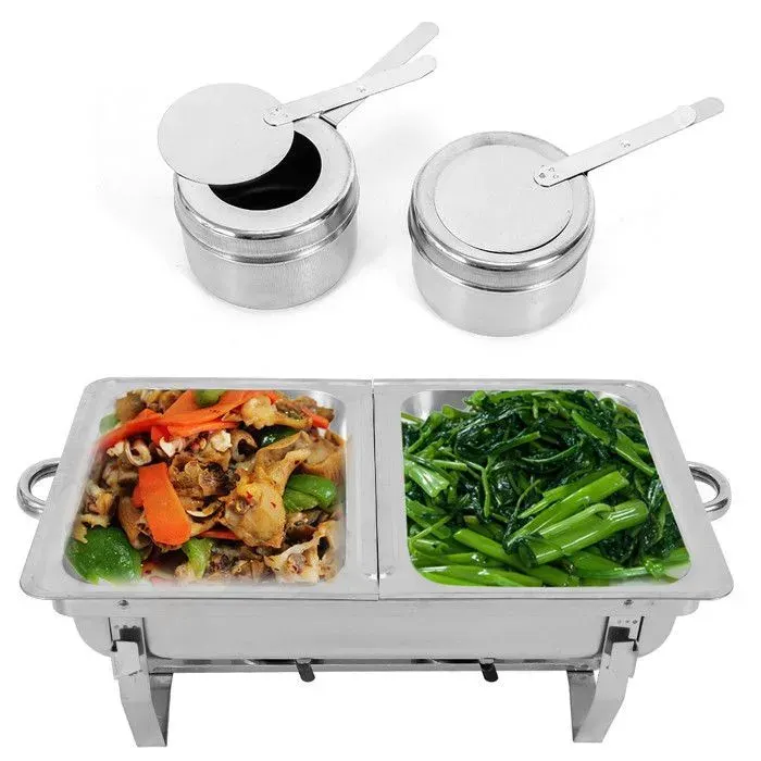 Chauffe de Buffet à 2 Compartiments - Plat de Chafing en Acier Inoxydable - Récipient Chauffant pour Buffet 7.5L CHAUFFE-PLAT