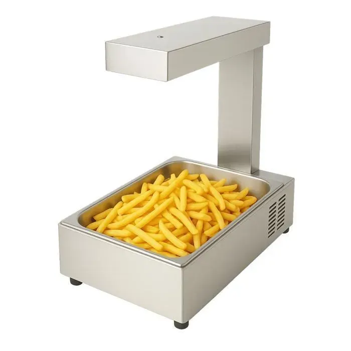 Chauffe-frites professionnel - GN 1/1 inox - Lampe infrarouge 25W - 1000W - Maintien 30–85°C