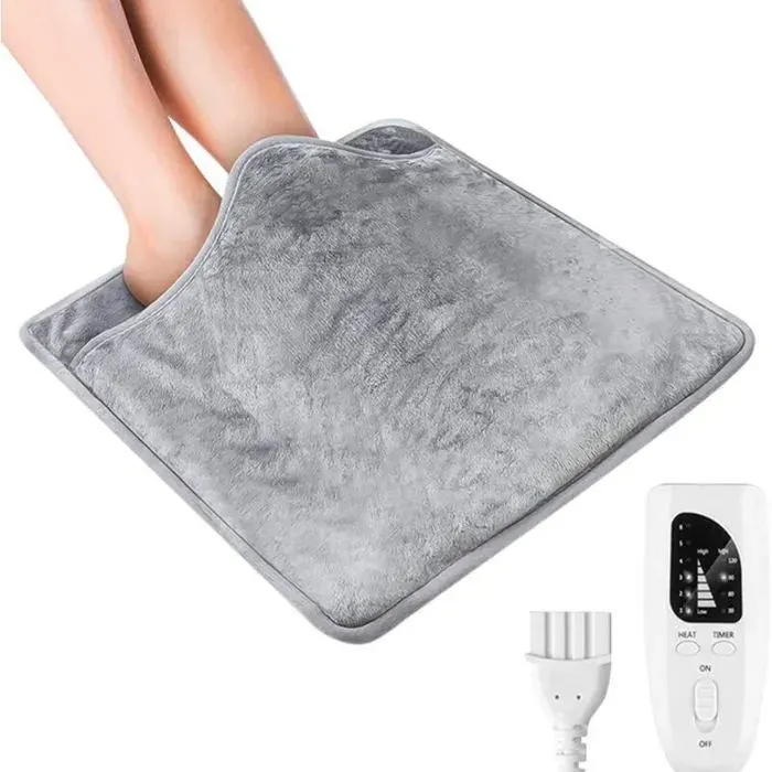 Chauffe-pieds électrique - - 40x40 cm - 6 niveaux de température - Coussin de chauffage rapide - Lavable en machine ODIPIE