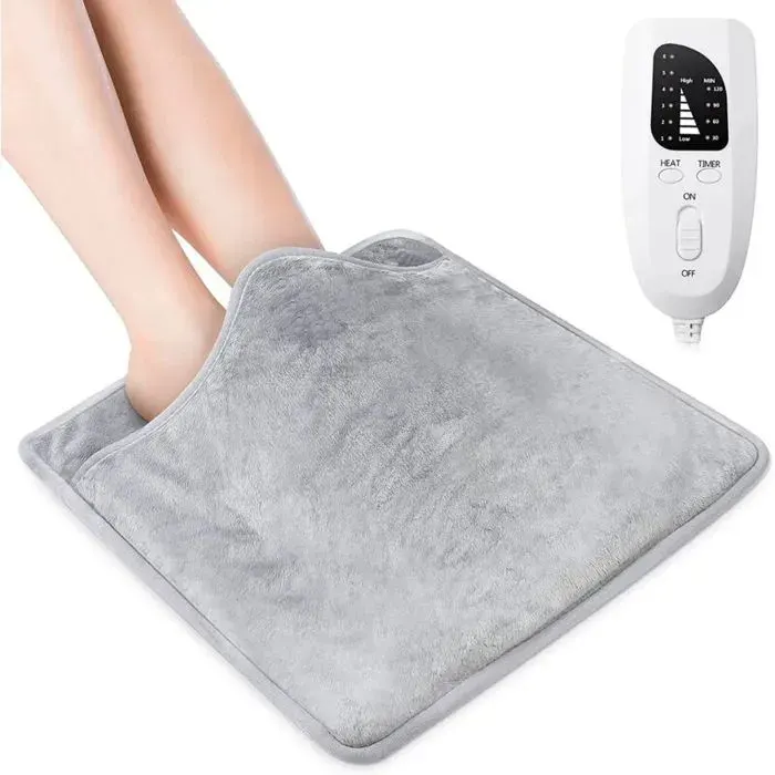 Chauffe-pieds et coussin chauffant électrique 2 en 1 coussin chauffant avec 6 niveaux de chauffage avec fonction darrêt automat