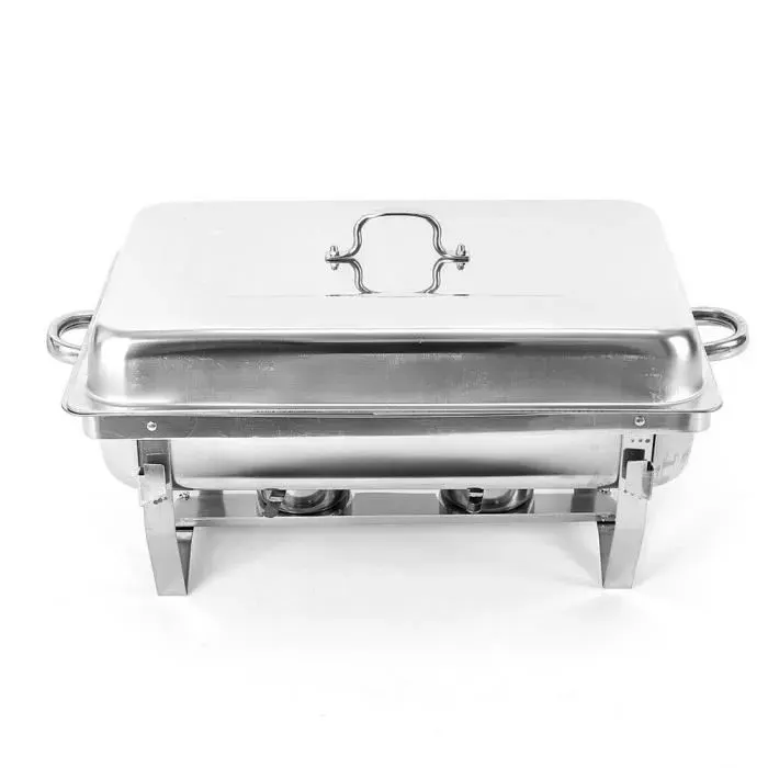 Chauffe Plat Buffet Chauffe-Plat en Acier Inoxydable Cadres Pliants Plat Chauffant pour Hôtel Traiteur Buffet et Fête 75 l