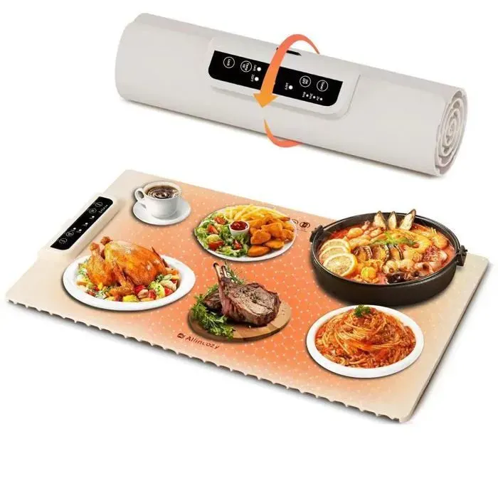 Chauffe Plat Electrique - Chauffe Assiette pour Aliments - Chauffage de Toute la Surface en 5s 140°C to 215°C Blanc