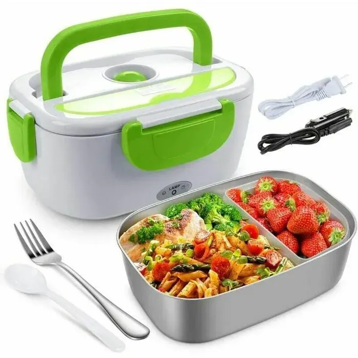 Chauffe-plats électrique - JORMFTTE - 1.5L - Acier inoxydable - Pot amovible - Cuillère incluse
