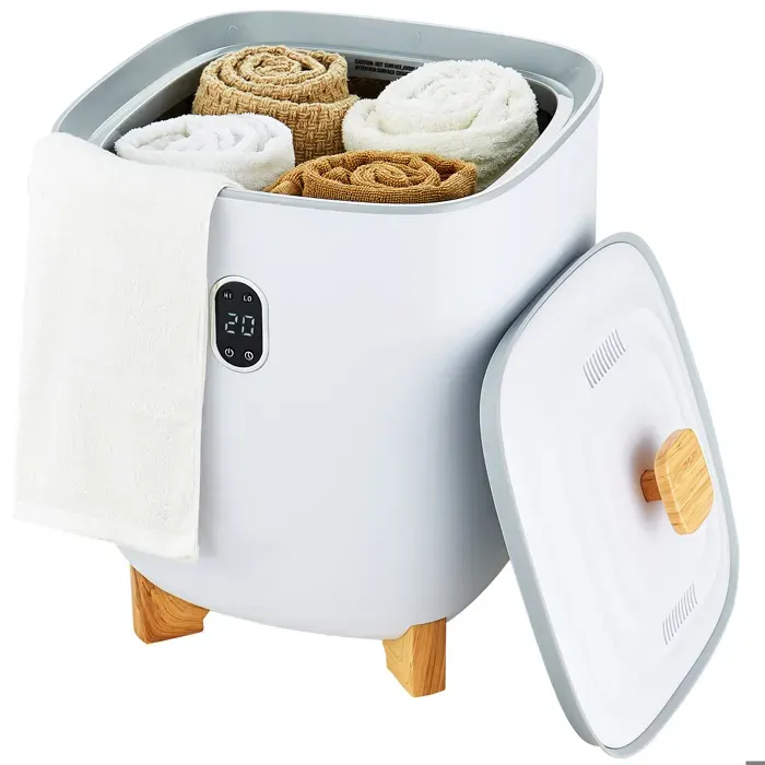 Chauffe-serviettes 25L-Duoku-Grand Seau-Écran LED-Chauffage par le Bas-Minuterie Réglable-Arrêt Automatique-Blanc